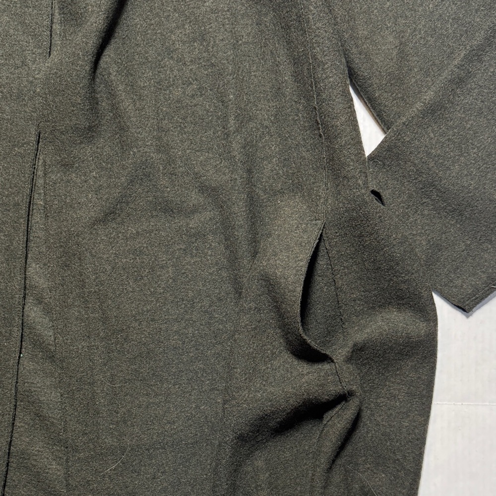EILEEN FISHER Lightweight Boiled Wool High Collar Open Front Jacket Woodland 3X - Picture 7 of 15